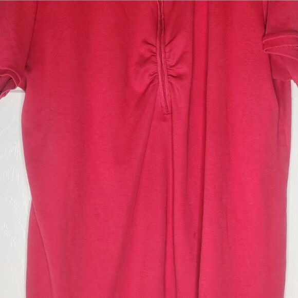 Lane Bryant 18/20 Red 100% SUPIMA COTTON Polo Zipper Shrtslv Women’s Shirt - Picture 2 of 6